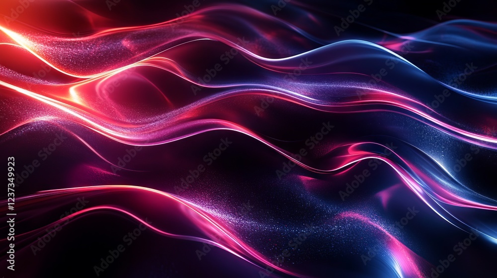 Fototapeta premium Abstract Background with Light Strips, Technology, and Black Ground - AI generated illustration