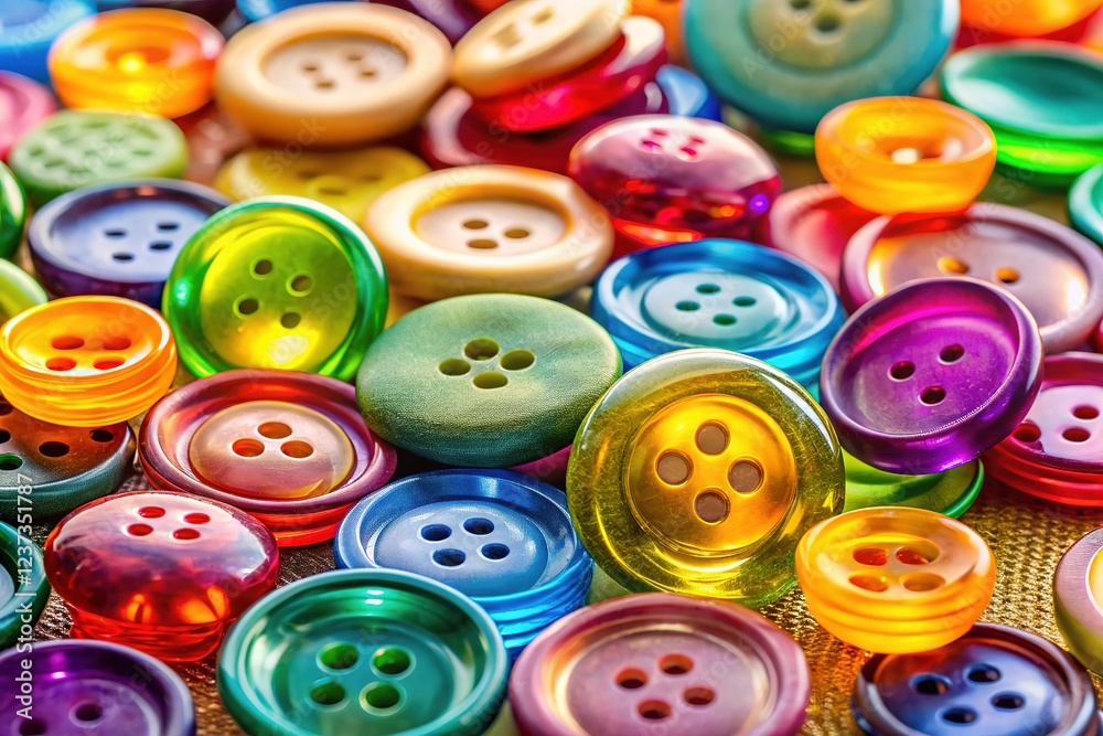 Modern glass buttons: elegant, decorative, close-up details. Modern glass buttons: elegant, decorative, close-up details.