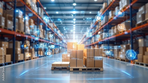 A high-tech automated approach to warehouse management, where digital technologies play a key role in enhancing the efficiency and accuracy of logistics operations