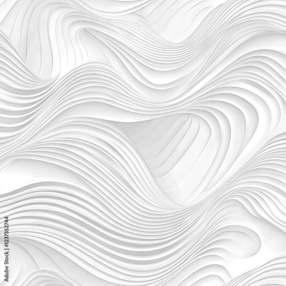 Abstract White Seamless Pattern with Wavy Lines and Organic Shapes. AI generated illustration Abstract White Seamless Pattern with Wavy Lines and Organic Shapes. AI generated illustration