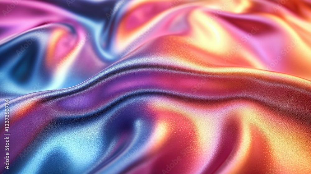 Obraz premium Iridescent Silk Fabric Draped in Soft Waves