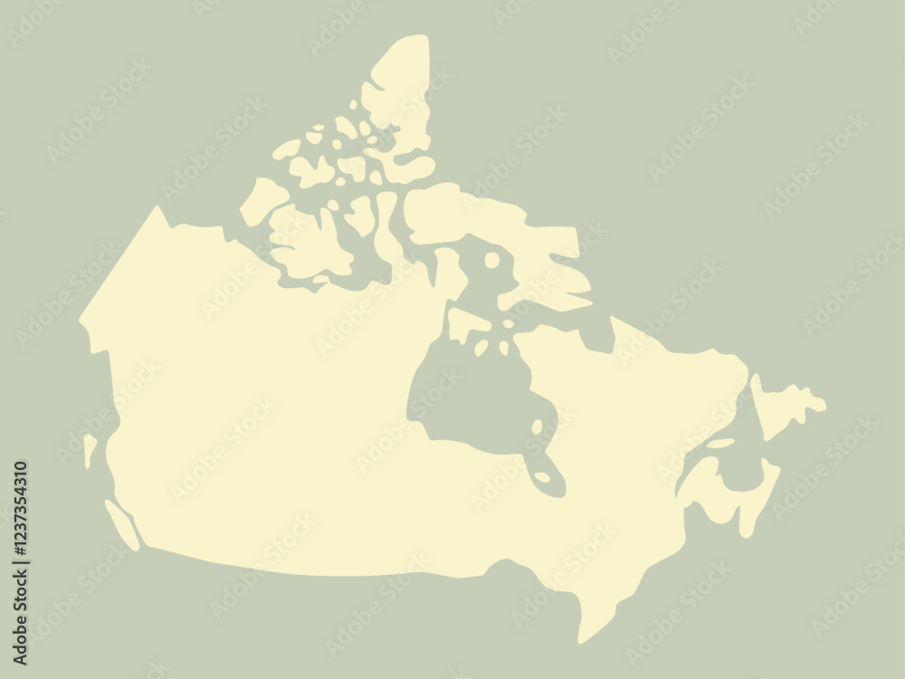 Fototapeta premium Flat style vector illustration of a map of Canada