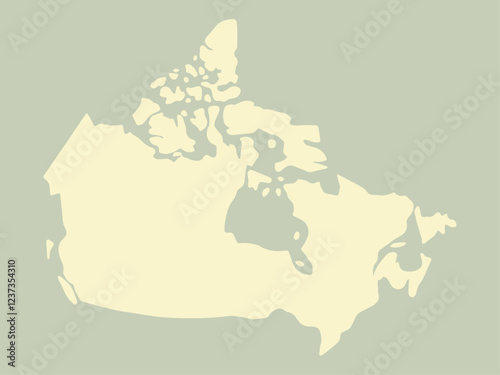 Flat style vector illustration of a map of Canada