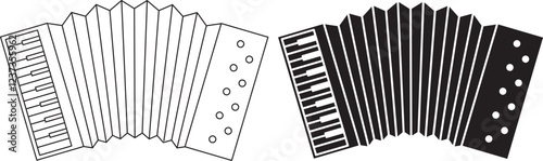 outline silhouette Accordions icon set
