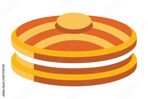 stack of pancakes with butter vector art illustration
