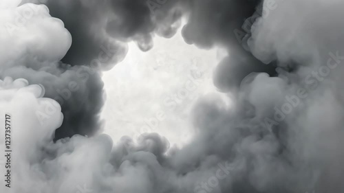 Dark clouds part to reveal a bright sky during an afternoon weather transition