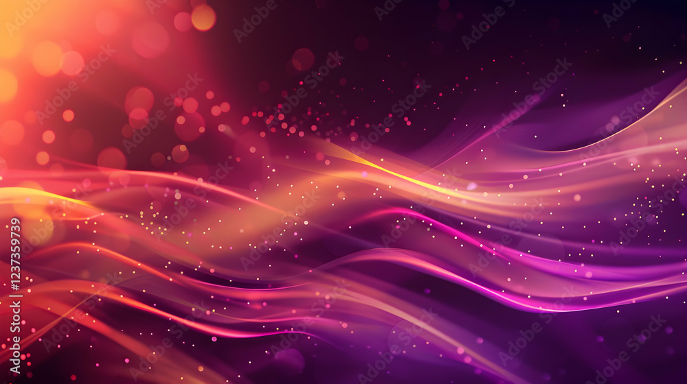 Obraz premium Abstract colorful waves with light effects and sparkles, creating a vibrant digital background.