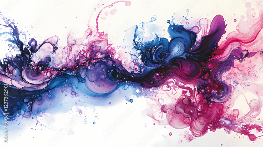 Abstract ink swirl: a captivating abstract artwork featuring vibrant pink, purple, and blue ink swirls, capturing the ethereal beauty of movement and color. Delicate Ink. Illustration Abstract ink swirl: a captivating abstract artwork featuring vibrant pink, purple, and blue ink swirls, capturing the ethereal beauty of movement and color. Delicate Ink. Illustration