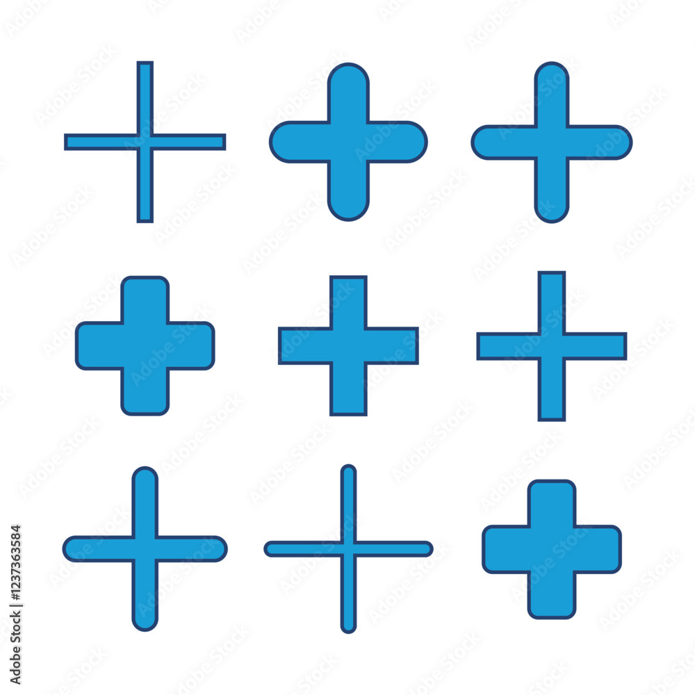 Obraz premium Plus Icon set. Add plus icon