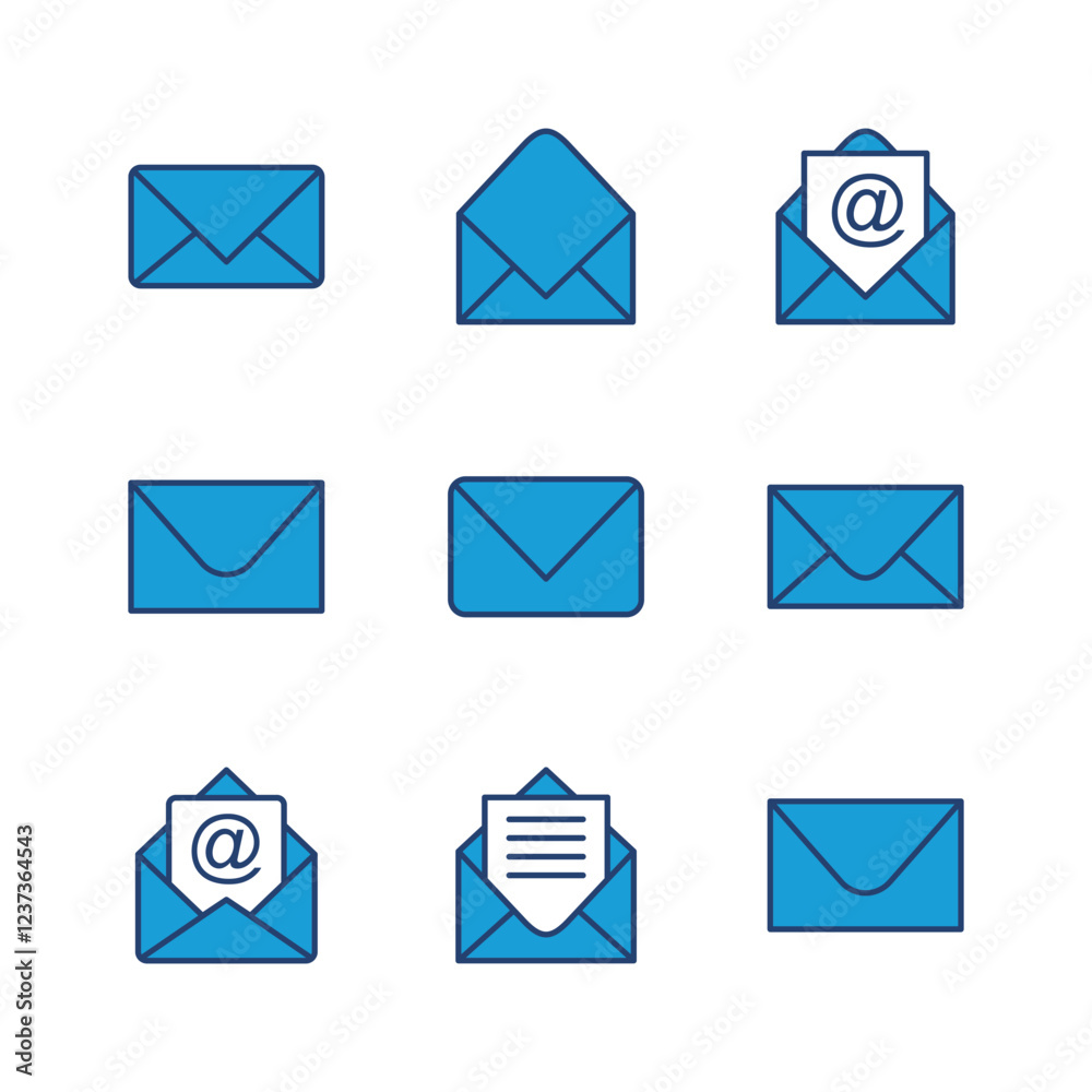 Mail icon set. email icon vector. E-mail icon. Envelope illustration Mail icon set. email icon vector. E-mail icon. Envelope illustration