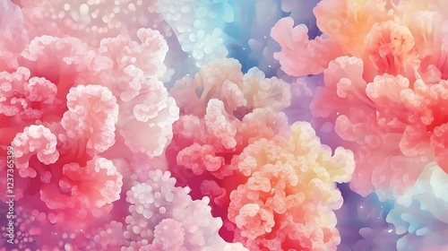 Abstract Pastel Flower Bloom Artistic Design