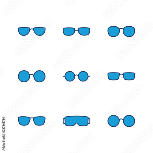 Glasses icon set. Glasses vector icon