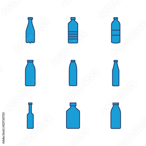 Bottle icon set. bottle vector icon