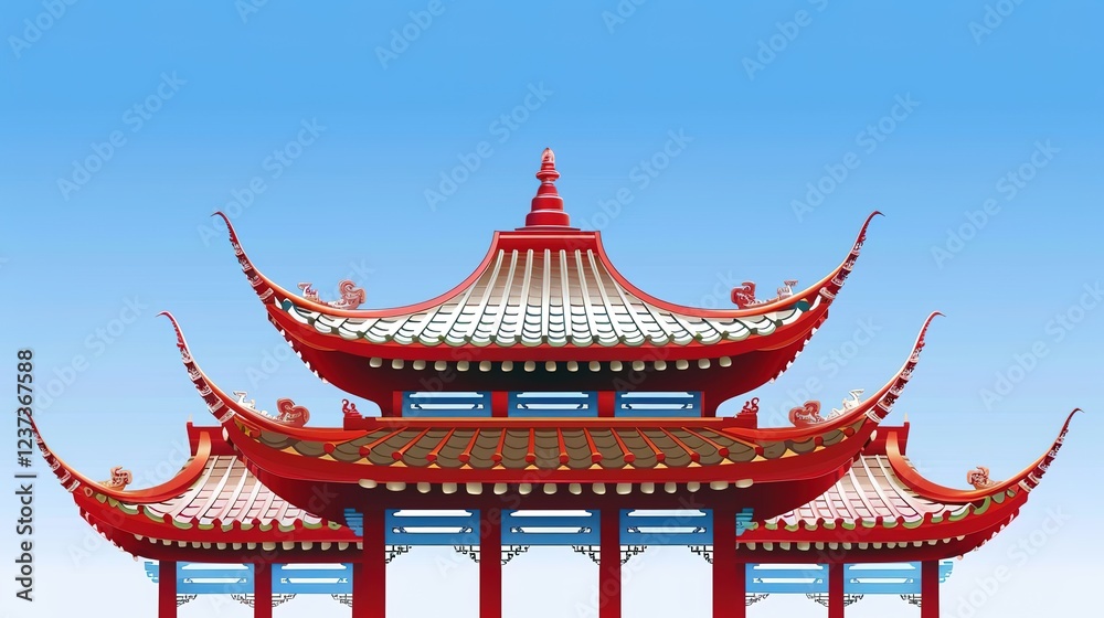 Fototapeta premium Pagoda_Oriental_chinese_temple_fantasy_background