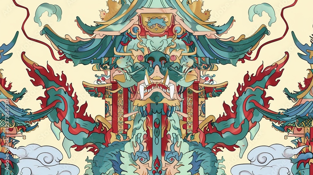 Obraz premium Wall_art_Art_prints_chinese_temple_fantasy_background