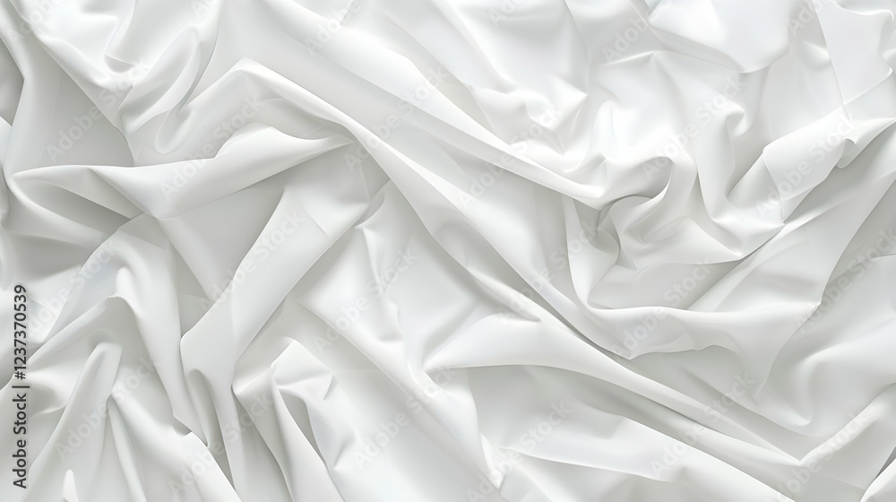 A close-up of wrinkled white fabric, showcasing texture and light reflections. A close-up of wrinkled white fabric, showcasing texture and light reflections.
