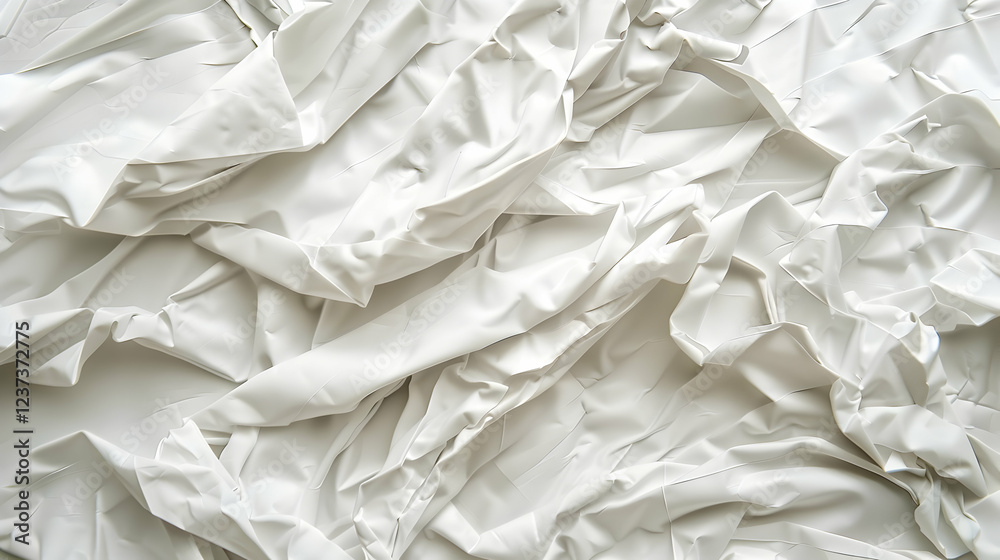 Obraz premium A close-up of crumpled white fabric, showcasing texture and folds.