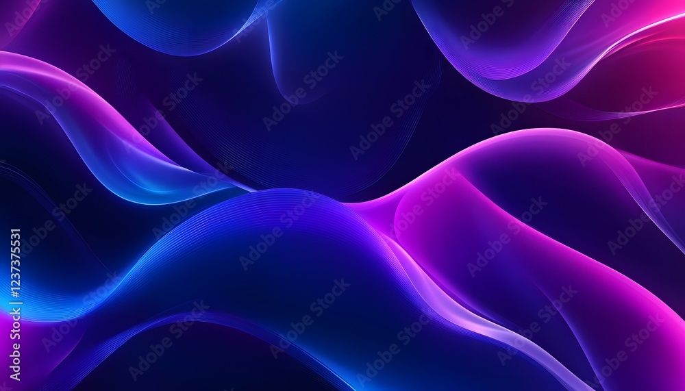 Obraz premium Abstract Blue and Purple Flowing Waves Design