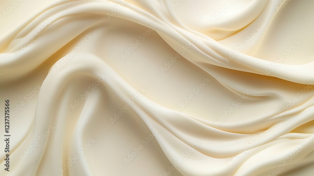Creamy Beige Fabric Draped in Soft Waves
