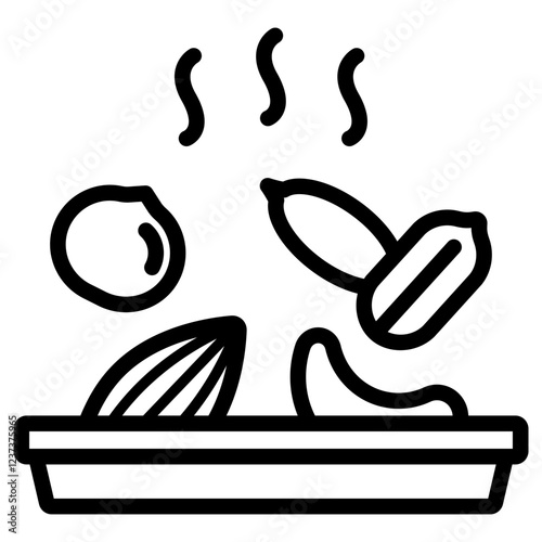 로스티드 견과류 아이콘