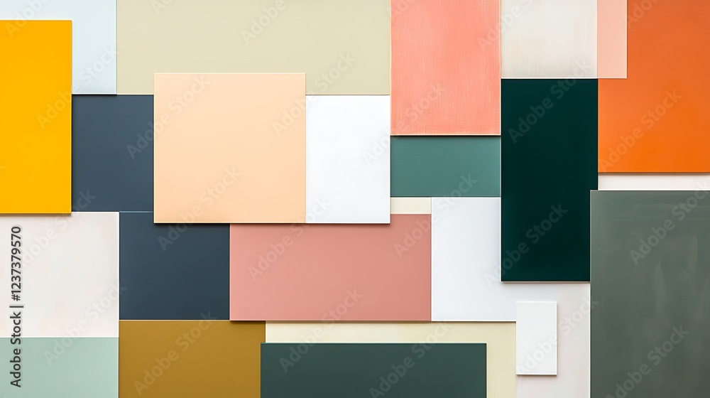 Fototapeta premium Abstract Geometric Color Block Wall Design
