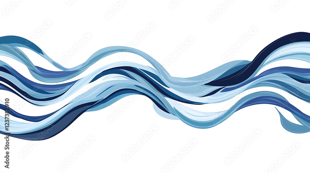 Abstract Blue Waves Flowing Design Abstract Blue Waves Flowing Design