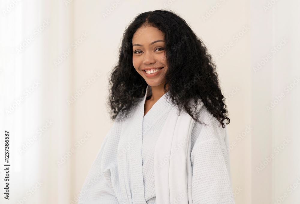 portrait young attractive mixed race black asian female in white bathrobe at spa room,woman beauty,body care,health portrait young attractive mixed race black asian female in white bathrobe at spa room,woman beauty,body care,health