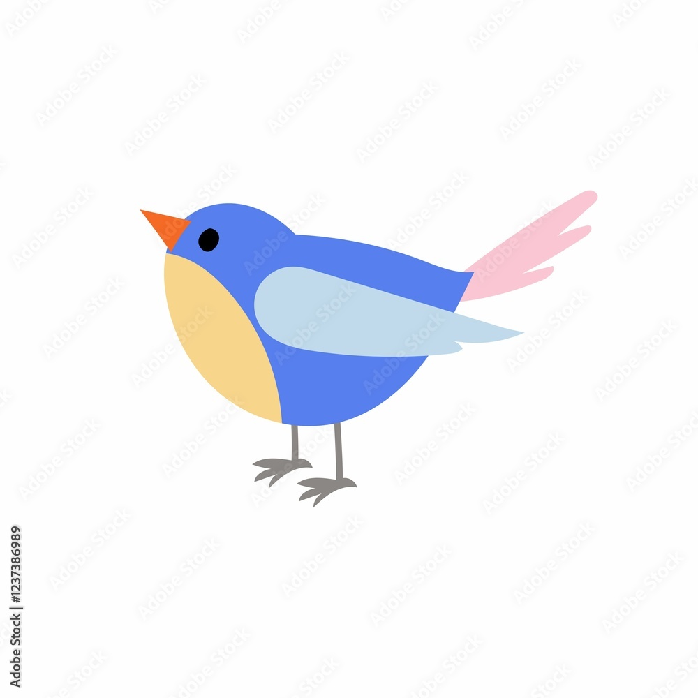 Obraz premium blue bird isolated on white background