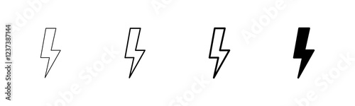 Lightning icon vector isolated on white background. Bolt icon vector. Energy and thunder electric icon