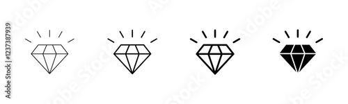 Diamond icon vector isolated on white background. Diamond vector icon. Gemstone symbol