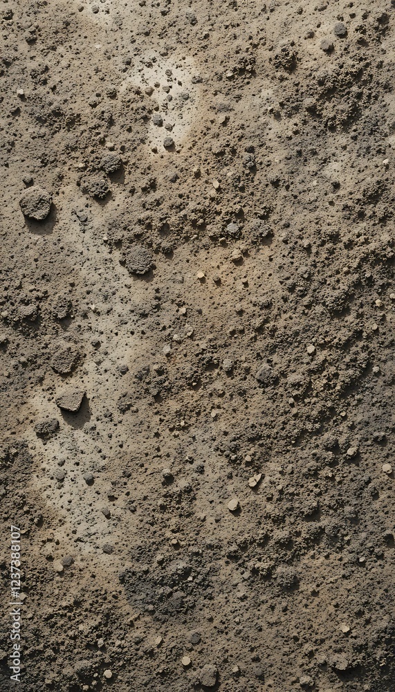 A textured ground surface showing varied tones of brown A textured ground surface showing varied tones of brown