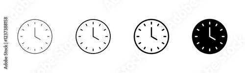 Clock icon vector isolated on white background. Time icon vector. Clock vector icon