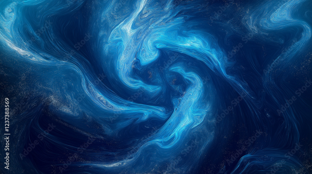 Obraz premium Abstract artistic representation of a whirlpool of water, swirling blue shades merging into smooth patterns