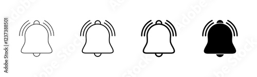 Bell Icon vector isolated on white background. Notification symbol. Bell vector icon