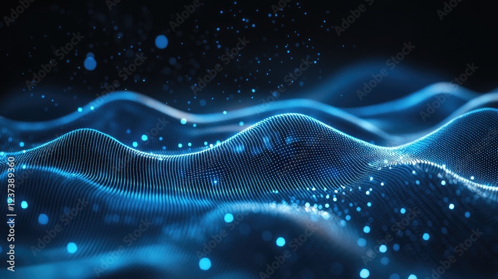 Blue Particle Waves Flowing Dynamically Blue Particle Waves Flowing Dynamically
