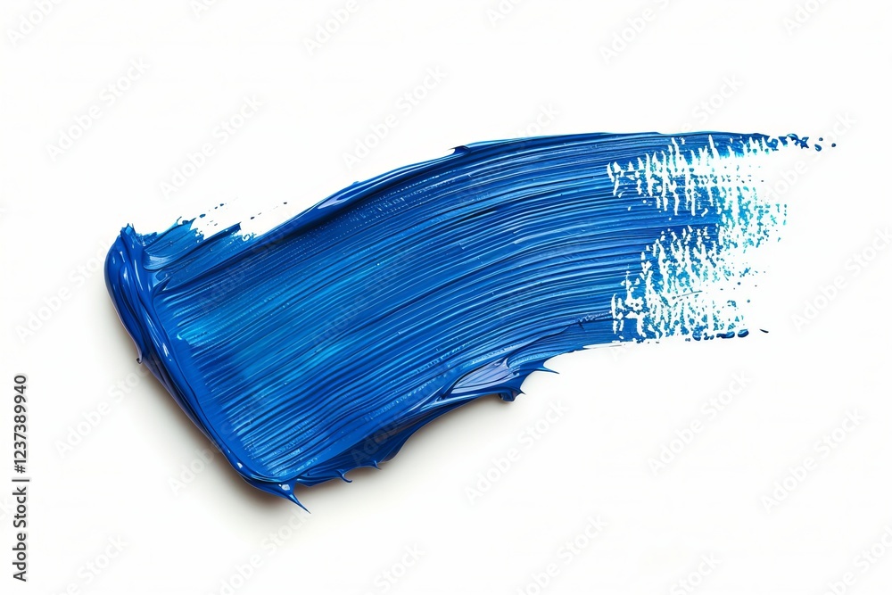 Fototapeta premium Blue brush stroke isolated on white background