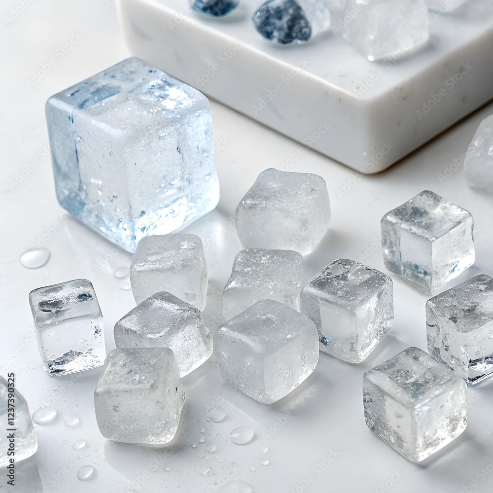 Obraz premium ice cubes isolated on white