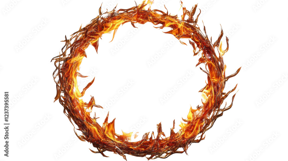 Fototapeta premium Ring of fire with transparent background creating dramatic visual effect