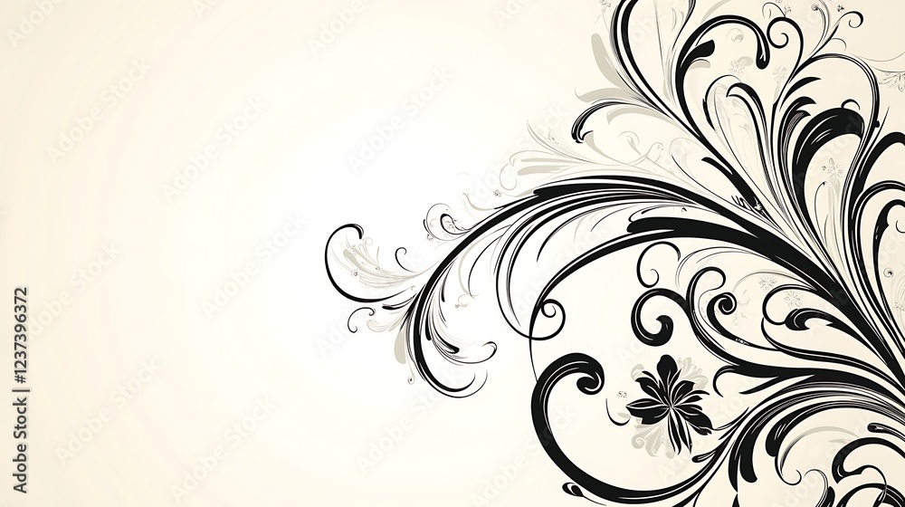 Elegant Black and White Floral Design Background Elegant Black and White Floral Design Background