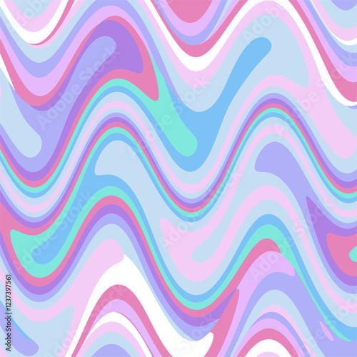 Abstract vector design of liquid waves in soft colors