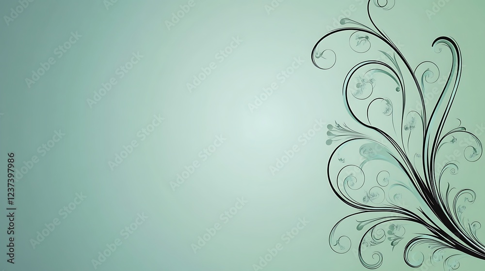 Elegant Green Floral Design Background Image Elegant Green Floral Design Background Image