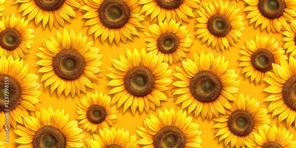 Sunflower floral seamless pattern on a bright summer background, floral, green , floral, green , floral arrangement Sunflower floral seamless pattern on a bright summer background, floral, green , floral, green , floral arrangement