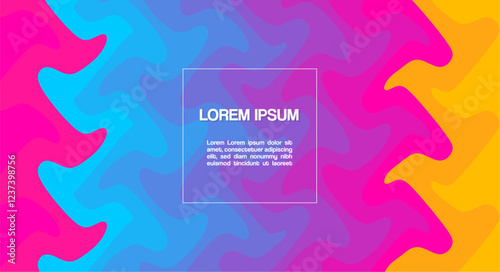 Colorful abstract vector design of organic shapes blending in light blue and yellow colors.