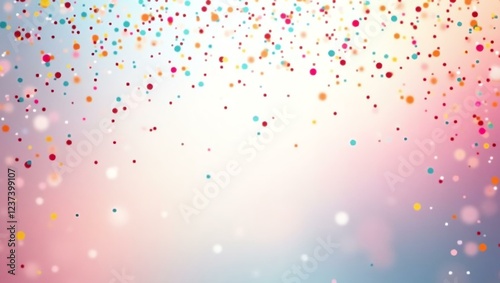 white confetti vibrant mood celebration explosion on gradient party colors background