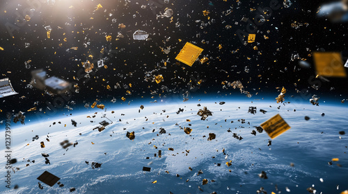 A simulation of space debris orbiting Earth, with a focus on sustainability in space