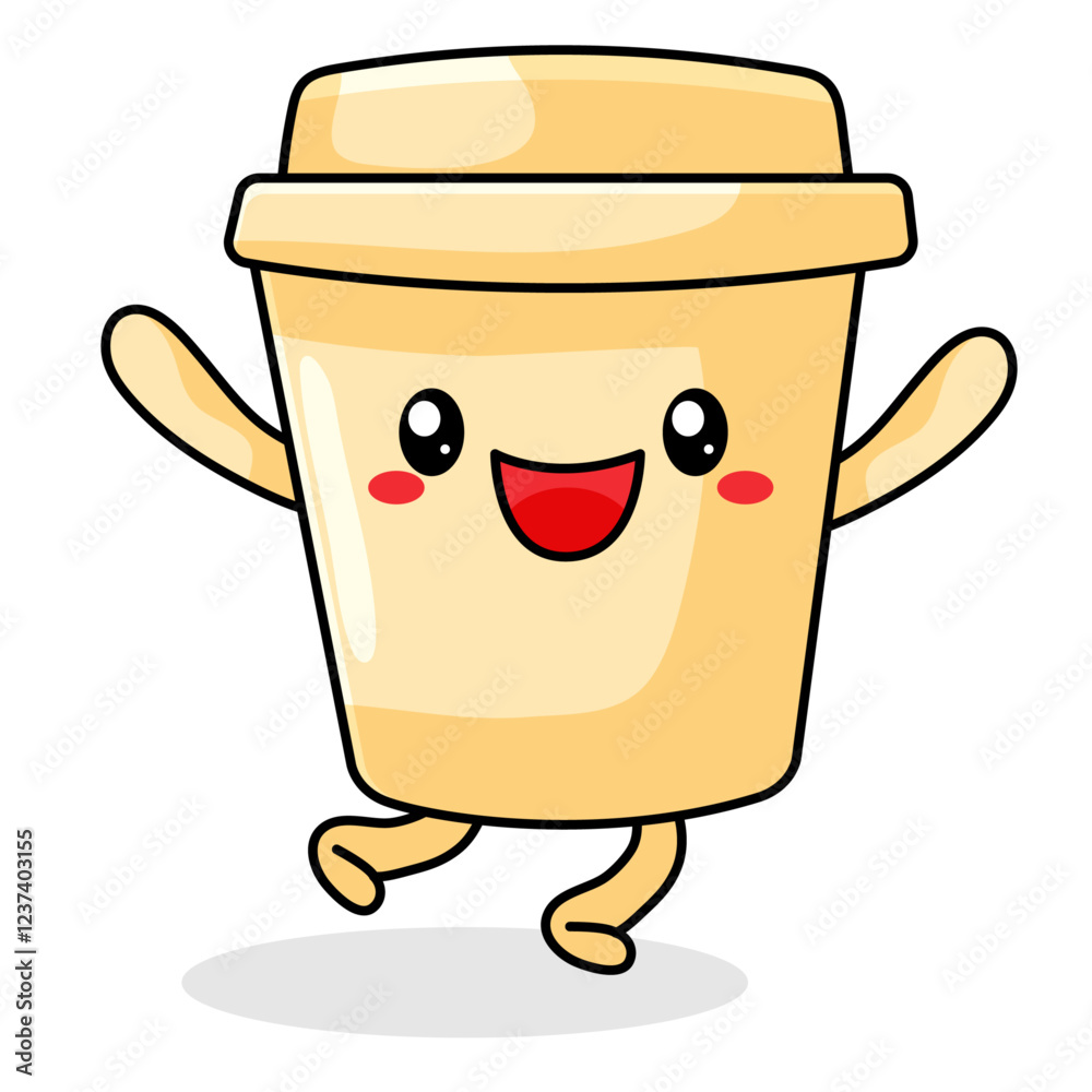 cute drink cartoon kawaii sticker. character vector illustration cute drink cartoon kawaii sticker. character vector illustration