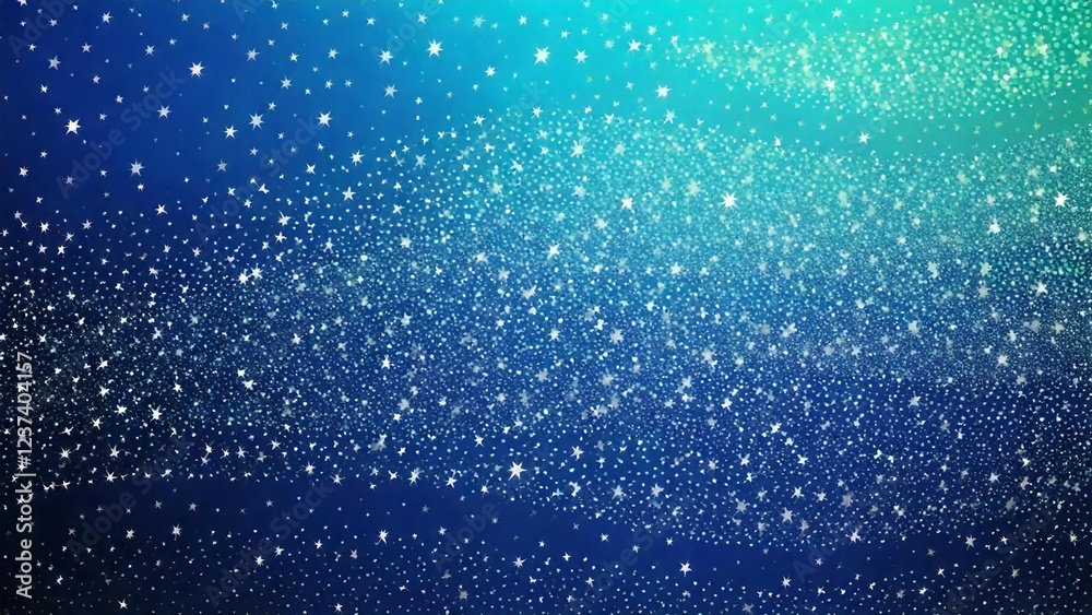 Obraz premium 魔法のようなキラキラ 宇宙風背景素材 16:9サイズ AI生成素材 ブルー