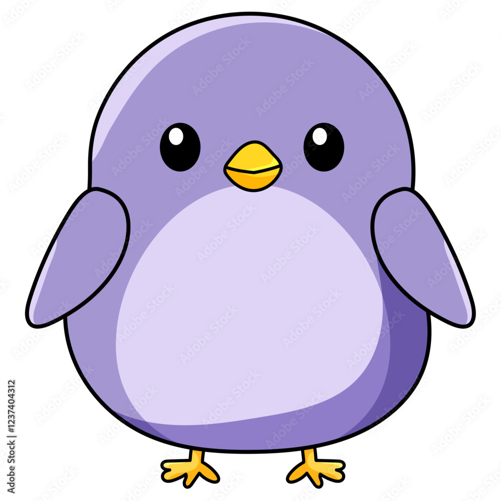 Obraz premium cute bird cartoon kawaii sticker. character vector illustration