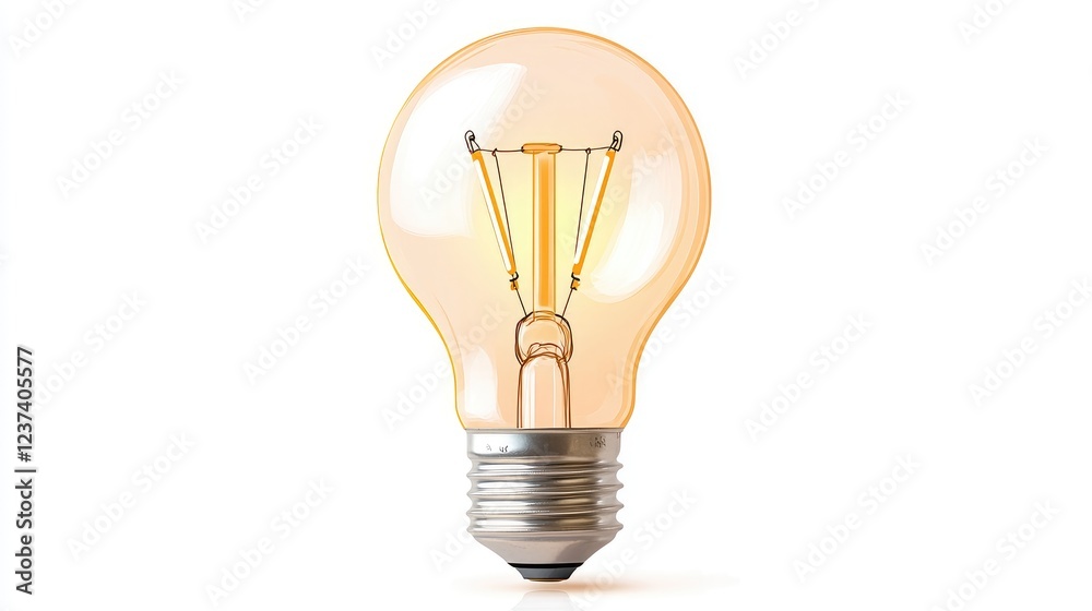 Glowing lightbulb, idea, innovation, white background, studio shot, website design Glowing lightbulb, idea, innovation, white background, studio shot, website design