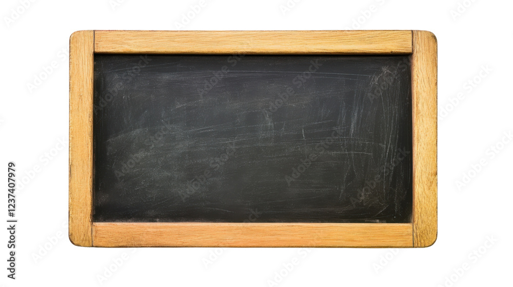 Empty blackboard with wooden frame on transparent background for educational purposes Empty blackboard with wooden frame on transparent background for educational purposes